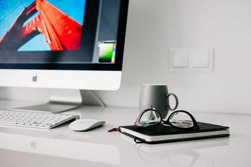 Minimalist Workspace with Artwork